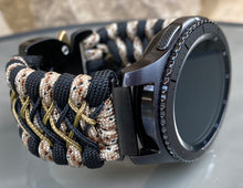 Load image into Gallery viewer, Samsung Galaxy Watch Band, Galaxy 42mm, Galaxy 46mm, Gear S3 Frontier, Gear S3 Classic, Gear Sport, 550 Paracord Watch Band.