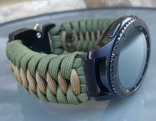 Load image into Gallery viewer, Samsung Galaxy Watch Band, Galaxy 42mm, Galaxy 46mm, Gear S3 Frontier, Gear S3 Classic, Gear Sport, 550 Paracord Watch Band.