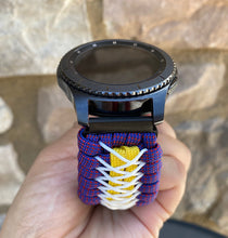 Load image into Gallery viewer, Samsung Galaxy Watch Band, Galaxy 42mm, Galaxy 46mm, Gear S3 Frontier, Gear S3 Classic, Gear Sport, 550 Paracord Watch Band.