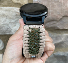 Load image into Gallery viewer, Paracord Watch Band compatible with Garmin Approach S12, Approach S40, Approach S42, D2 Air, Vivoactive 3S, Vivoactive 3, Vivoactive 3 Music, Vivoactive 4S, Vivoactive 4, Venu, Venu 2S, Venu 2, Venu SQ, Venu Music (watch not included)
