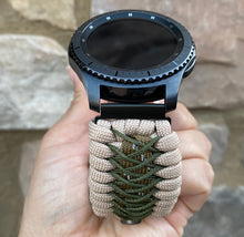 Load image into Gallery viewer, Samsung Galaxy Watch Band, Galaxy 42mm, Galaxy 46mm, Gear S3 Frontier, Gear S3 Classic, Gear Sport, 550 Paracord Watch Band.