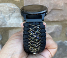 Load image into Gallery viewer, Paracord Watch Band compatible with Garmin Approach S12, Approach S40, Approach S42, D2 Air, Vivoactive 3S, Vivoactive 3, Vivoactive 3 Music, Vivoactive 4S, Vivoactive 4, Venu, Venu 2S, Venu 2, Venu SQ, Venu Music (watch not included)