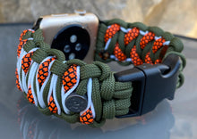Lade das Bild in den Galerie-Viewer, Paracord Watch Band compatible with Apple Watch Series 1, 2, 3, 4, 5, 6, 7 & SE (watch not included)