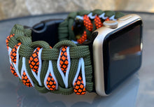 Lade das Bild in den Galerie-Viewer, Paracord Watch Band compatible with Apple Watch Series 1, 2, 3, 4, 5, 6, 7 & SE (watch not included)