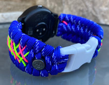 Load image into Gallery viewer, Paracord Watch Band compatible with Garmin Approach S12, Approach S40, Approach S42, D2 Air, Vivoactive 3S, Vivoactive 3, Vivoactive 3 Music, Vivoactive 4S, Vivoactive 4, Venu, Venu 2S, Venu 2, Venu SQ, Venu Music (watch not included)