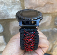 Load image into Gallery viewer, Samsung Galaxy Watch Band, Galaxy 42mm, Galaxy 46mm, Gear S3 Frontier, Gear S3 Classic, Gear Sport, 550 Paracord Watch Band.