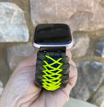 Load image into Gallery viewer, Paracord Watch Band compatible with Fitbit Versa 1, Versa Lite, Versa 2, Versa 3, Versa 4, Sense, Sense 2 (watch not included).