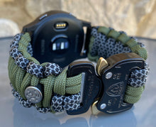Load image into Gallery viewer, Paracord Watch Band compatible with Garmin Approach S12, Approach S40, Approach S42, D2 Air, Vivoactive 3S, Vivoactive 3, Vivoactive 3 Music, Vivoactive 4S, Vivoactive 4, Venu, Venu 2S, Venu 2, Venu SQ, Venu Music (watch not included)
