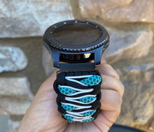 Load image into Gallery viewer, Samsung Galaxy Watch Band, Galaxy 42mm, Galaxy 46mm, Gear S3 Frontier, Gear S3 Classic, Gear Sport, 550 Paracord Watch Band.