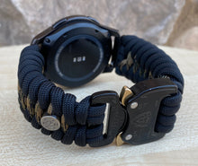 Load image into Gallery viewer, Samsung Galaxy Watch Band, Galaxy 42mm, Galaxy 46mm, Gear S3 Frontier, Gear S3 Classic, Gear Sport, 550 Paracord Watch Band.