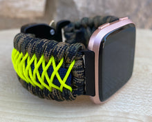 Load image into Gallery viewer, Paracord Watch Band compatible with Fitbit Versa 1, Versa Lite, Versa 2, Versa 3, Versa 4, Sense, Sense 2 (watch not included).