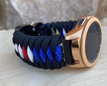 Load image into Gallery viewer, Samsung Galaxy Watch Band, Galaxy 42mm, Galaxy 46mm, Gear S3 Frontier, Gear S3 Classic, Gear Sport, 550 Paracord Watch Band.