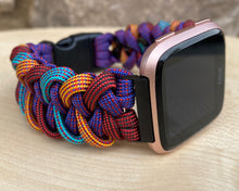 Lade das Bild in den Galerie-Viewer, Paracord Watch Band compatible with Fitbit Versa 1, Versa Lite, Versa 2, Versa 3, Versa 4, Sense, Sense 2 (watch not included).