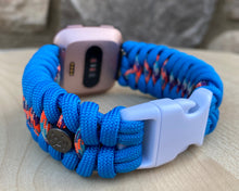 Load image into Gallery viewer, Paracord Watch Band compatible with Fitbit Versa 1, Versa Lite, Versa 2, Versa 3, Versa 4, Sense, Sense 2 (watch not included).