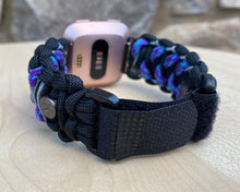 Load image into Gallery viewer, Paracord Watch Band compatible with Fitbit Versa 1, Versa Lite, Versa 2, Versa 3, Versa 4, Sense, Sense 2 (watch not included).