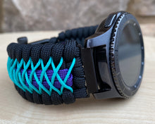 Load image into Gallery viewer, Samsung Galaxy Watch Band, Galaxy 42mm, Galaxy 46mm, Gear S3 Frontier, Gear S3 Classic, Gear Sport, 550 Paracord Watch Band.