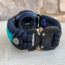Load image into Gallery viewer, Samsung Galaxy Watch Band, Galaxy 42mm, Galaxy 46mm, Gear S3 Frontier, Gear S3 Classic, Gear Sport, 550 Paracord Watch Band.