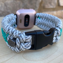 Load image into Gallery viewer, Paracord Watch Band compatible with Fitbit Versa 1, Versa Lite, Versa 2, Versa 3, Versa 4, Sense, Sense 2 (watch not included).
