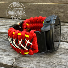Lade das Bild in den Galerie-Viewer, Quick Release Paracord Watchband, personalized to replace bands for Garmin 20mm, 22mm and 26mm|Red and Yellow
