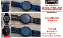 Lade das Bild in den Galerie-Viewer, Paracord Watchband compatible with Garmin Approach, D2, Descent, Enduro, Epix (Gen 2), Fenix, Forerunner 935/955, Instinct, MARQ, Tactix, Quatix (watch not included).
