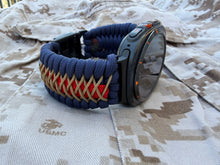 Lade das Bild in den Galerie-Viewer, USMC Salute Paracord Watch band with EGA emblem (Watch not included).
