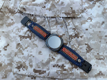 Lade das Bild in den Galerie-Viewer, USMC Salute Paracord Watch band with EGA emblem (Watch not included).
