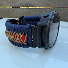 Lade das Bild in den Galerie-Viewer, Quick Release Paracord Watchband, personalized to replace bands for Garmin 20mm, 22mm and 26mm.
