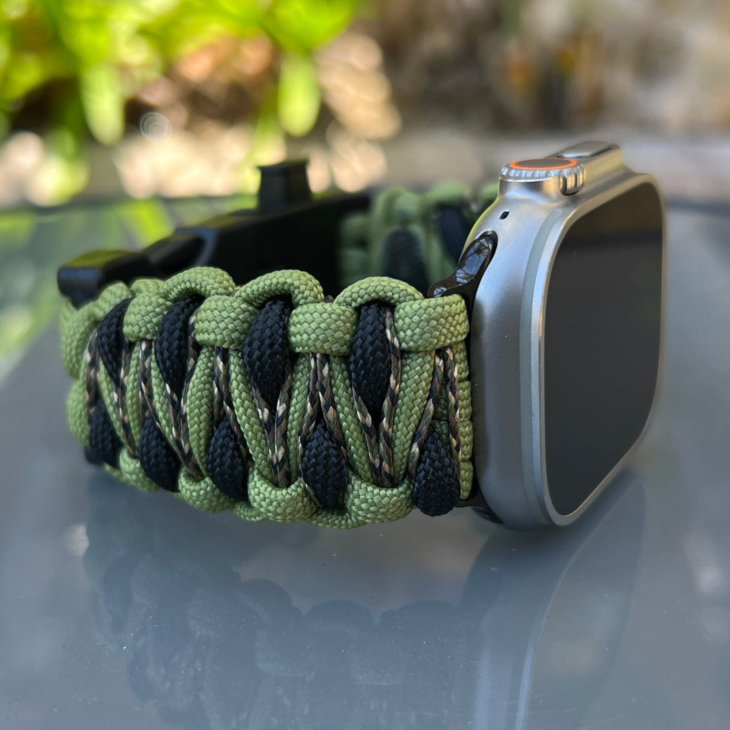 Paracord Watch Band compatible with Apple Watch  Series 1, 2, 3, 4, 5, 6, 7, 8, 9, Ultra, Ultra 2 & SE (watch not included)