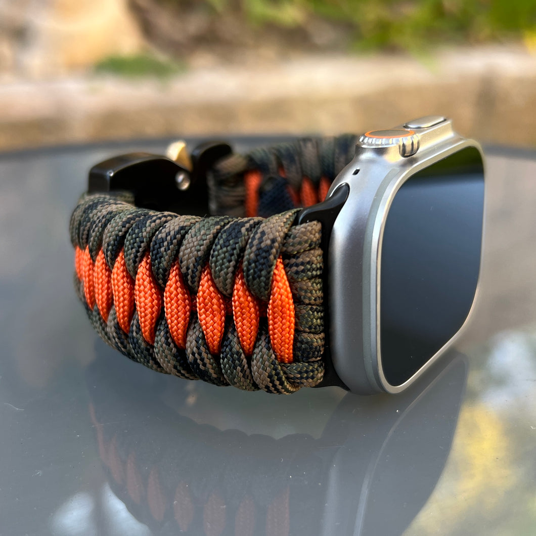 Paracord Watch Band compatible with Apple Watch  Series 1, 2, 3, 4, 5, 6, 7, 8, 9, Ultra, Ultra 2 & SE (watch not included)