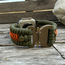 Load image into Gallery viewer, Personalized Paracord Watch Band for Apple Watch Series 1-11, Ultra, Ultra 2, Ultra 3, and SE (watch not included).
