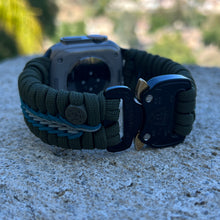 Cargar imagen en el visor de la galería, Paracord Watch Band compatible with Apple Watch  Series 1, 2, 3, 4, 5, 6, 7, 8, 9, Ultra, Ultra 2 &amp; SE (watch not included)
