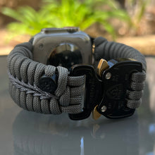 Cargar imagen en el visor de la galería, Paracord Watch Band compatible with Apple Watch  Series 1, 2, 3, 4, 5, 6, 7, 8, 9, Ultra, Ultra 2 &amp; SE (watch not included)
