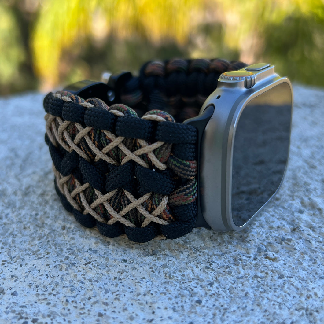 Paracord Watch Band compatible with Apple Watch  Series 1, 2, 3, 4, 5, 6, 7, 8, 9, Ultra, Ultra 2 & SE (watch not included)