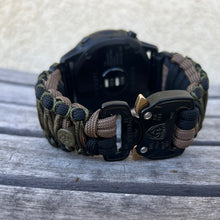 Charger l&#39;image dans la galerie, Quick Release Paracord Watchband, personalized to replace bands for Garmin 20mm, 22mm and 26mm|Coyote|Black|Olive Drab
