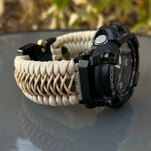 Cargar imagen en el visor de la galería, Personalized Tan Paracord Watchband compatible with Casio G-SHOCK (watch not included)
