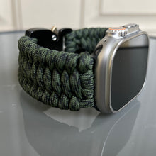 Lade das Bild in den Galerie-Viewer, Paracord Watch Band compatible with Apple Watch  Series 1, 2, 3, 4, 5, 6, 7, 8, 9, Ultra, Ultra 2 &amp; SE (watch not included)
