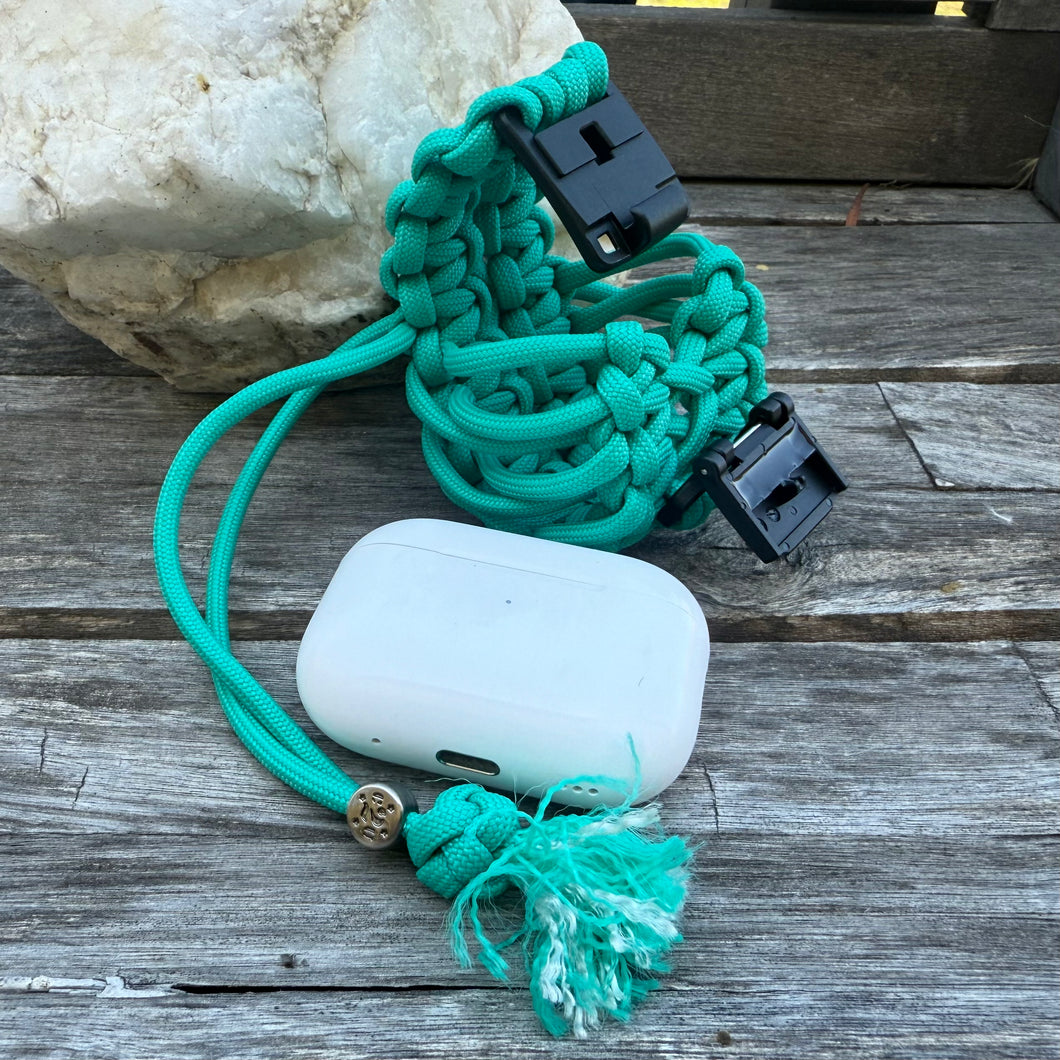 Paracord Buds case compatible with PowerBeats Pro, AirPods Pro 1 and 2, AirPods 3 and 4, Galaxy Buds 3/3 Pro(earbuds and case not included).