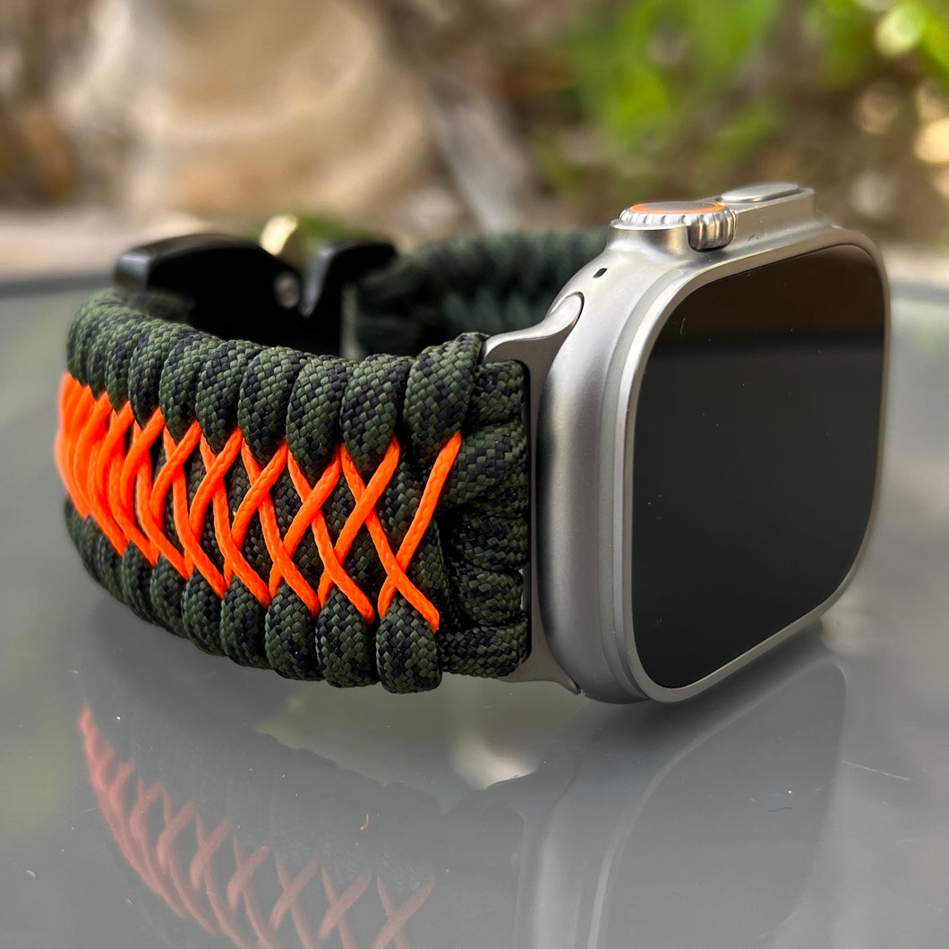 Paracord Watch Band compatible with Apple Watch  Series 1, 2, 3, 4, 5, 6, 7, 8, 9, Ultra, Ultra 2 & SE (watch not included)