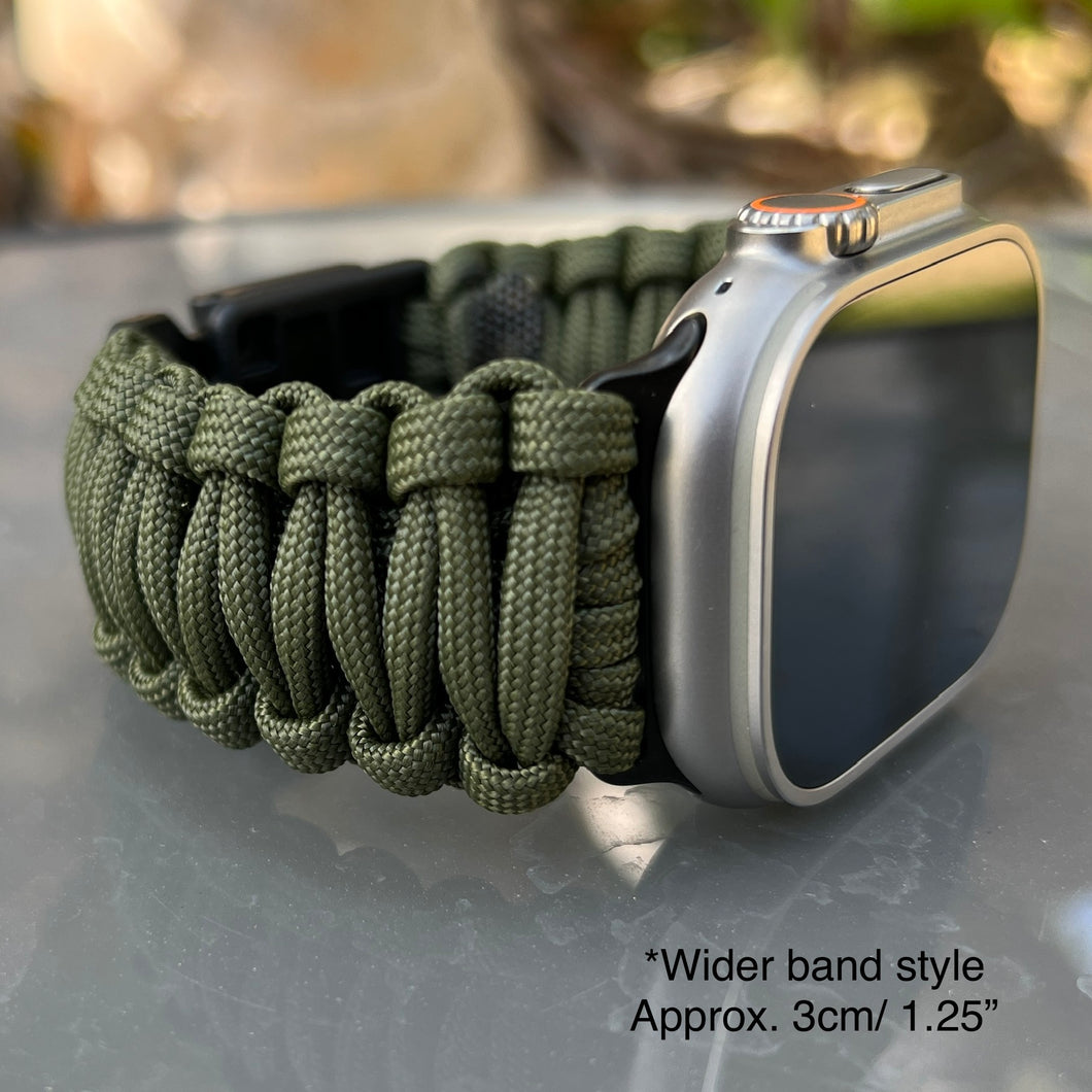 Paracord Watch Band compatible with Apple Watch  Series 1, 2, 3, 4, 5, 6, 7, 8, 9, Ultra, Ultra 2 & SE (watch not included)