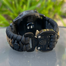 Cargar imagen en el visor de la galería, Paracord Watchband compatible with Garmin Approach, D2, Descent, Enduro, Epix (Gen 2), Fenix, Forerunner 230/235/630/735XT/935/955, Instinct, MARQ, Tactix, Quatix (watch not included).
