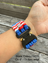 Load image into Gallery viewer, Quick Release Paracord Watchband, personalized to replace bands for Garmin 20mm, 22mm and 26mm|US Flag.

