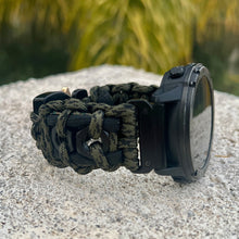 Cargar imagen en el visor de la galería, Quick Release Paracord Watchband, personalized to replace bands for Garmin 20mm, 22mm and 26m|Camo|Beads|Hex nuts.
