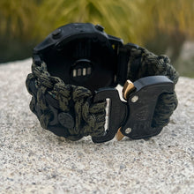 Cargar imagen en el visor de la galería, Quick Release Paracord Watchband, personalized to replace bands for Garmin 20mm, 22mm and 26m|Camo|Beads|Hex nuts.
