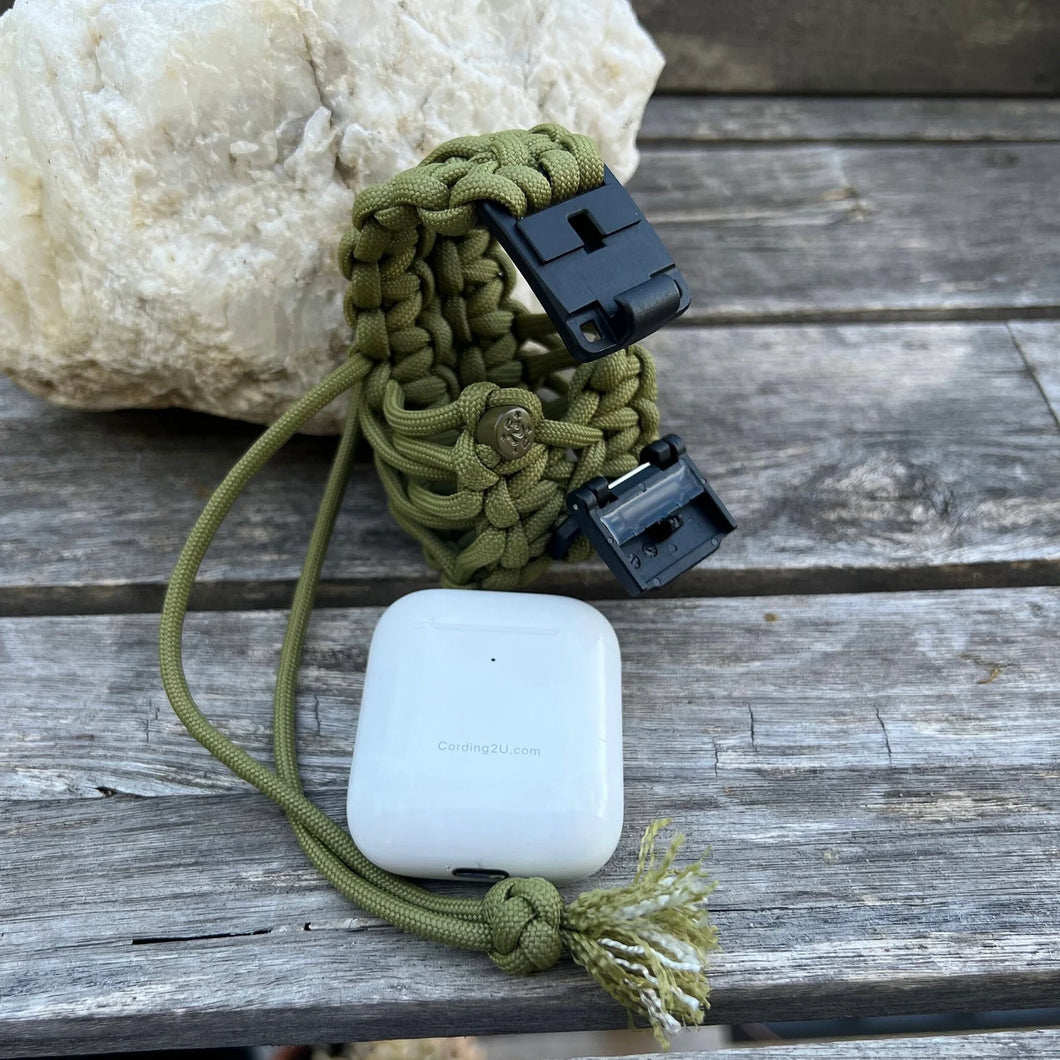 Paracord Buds case compatible with PowerBeats Pro, AirPods Pro 1 and 2, AirPods 3 and 4, Galaxy Buds 3/3 Pro(earbuds and case not included).