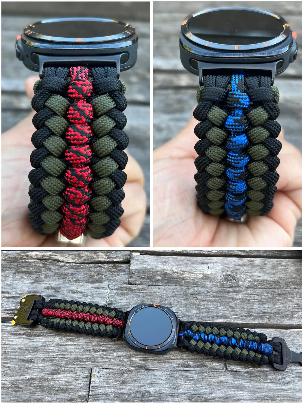 Paracord Watchband compatible with Samsung Galaxy Watch Ultra, Galaxy Watch 8, Galaxy Watch 7, Galaxy Watch 6, Galaxy Watch 5, Galaxy Watch 4, Galaxy Watch 3 (watch not included).