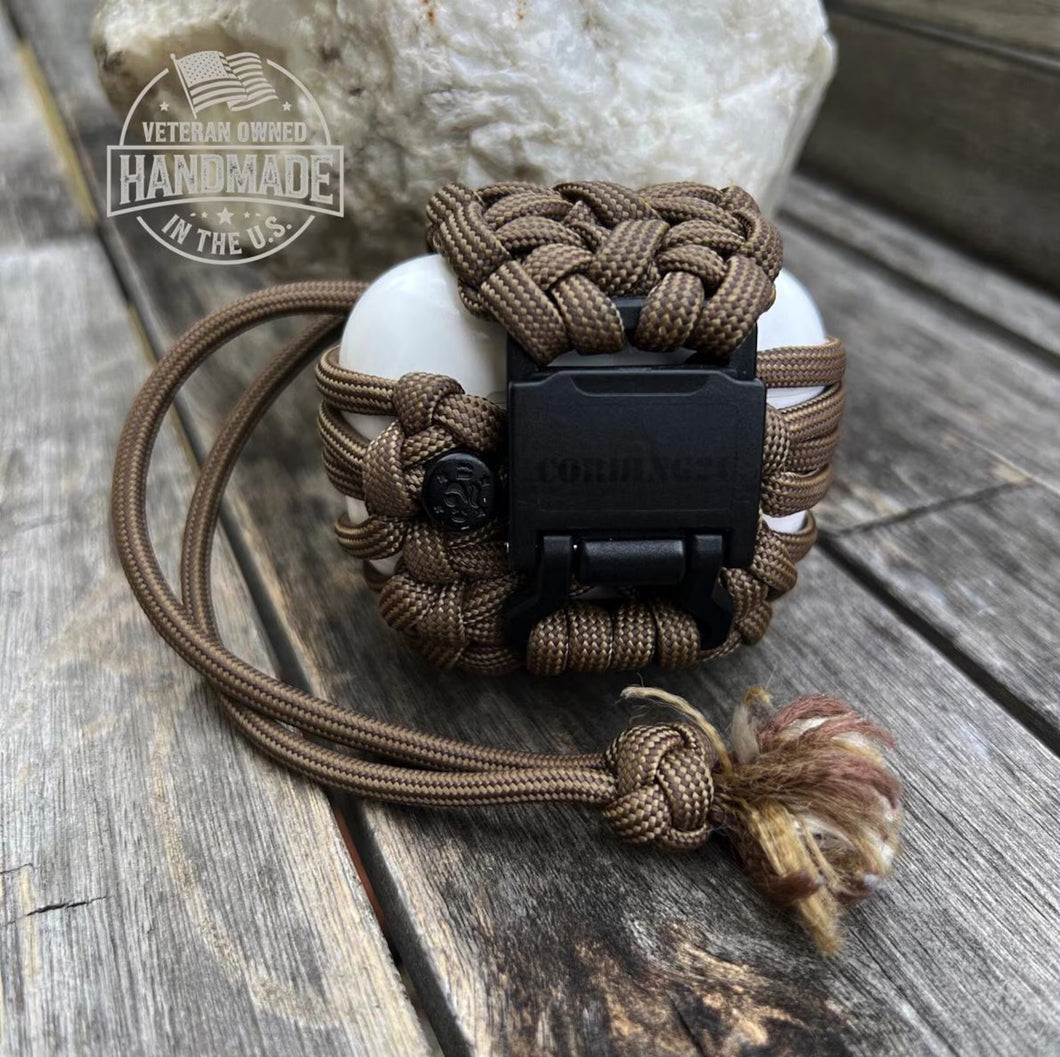Paracord Buds case compatible with PowerBeats Pro, AirPods Pro 1 and 2, AirPods 3 and 4, Galaxy Buds 3/3 Pro(earbuds and case not included).