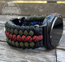 Load image into Gallery viewer, Paracord Watchband compatible with Samsung Galaxy Watch Ultra, Galaxy Watch 8, Galaxy Watch 7, Galaxy Watch 6, Galaxy Watch 5, Galaxy Watch 4, Galaxy Watch 3 (watch not included).
