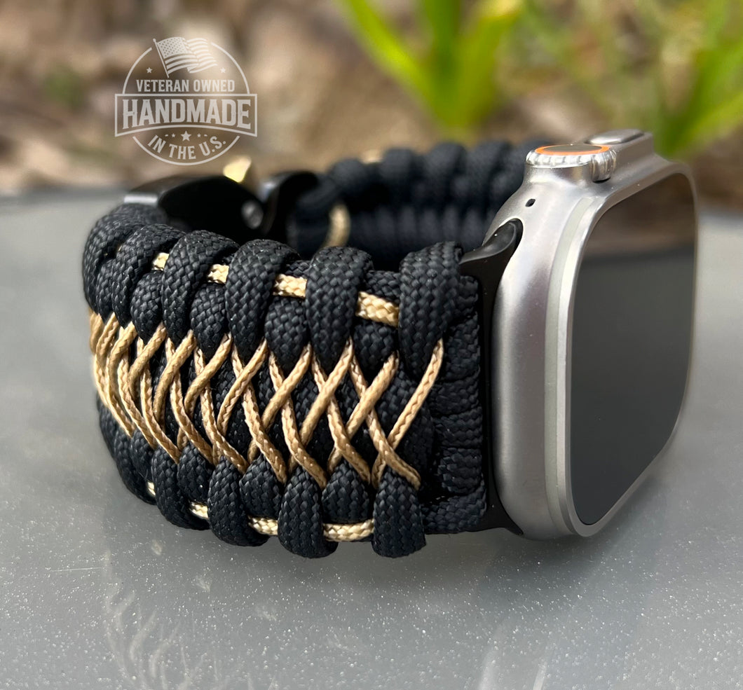 Paracord Watch Band compatible with Apple Watch  Series 1, 2, 3, 4, 5, 6, 7, 8, 9, 10, Ultra, Ultra 2 & SE (watch not included)