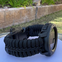 Cargar y reproducir el video en el visor de la galería, Paracord Watchband compatible with Garmin Approach, D2, Descent, Enduro, Epix (Gen 2), Fenix, Forerunner 230/235/630/735XT/935/955, Instinct, MARQ, Tactix, Quatix (watch not included).
