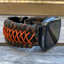 Load image into Gallery viewer, Paracord Watch Band compatible with Fitbit Versa 1, Versa Lite, Versa 2, Versa 3, Versa 4, Sense, Sense 2 (watch not included).
